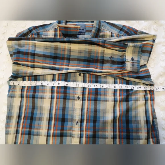 Prana Multicolor Plaid Long Sleeve Shirt Size XL - Picture 8 of 10